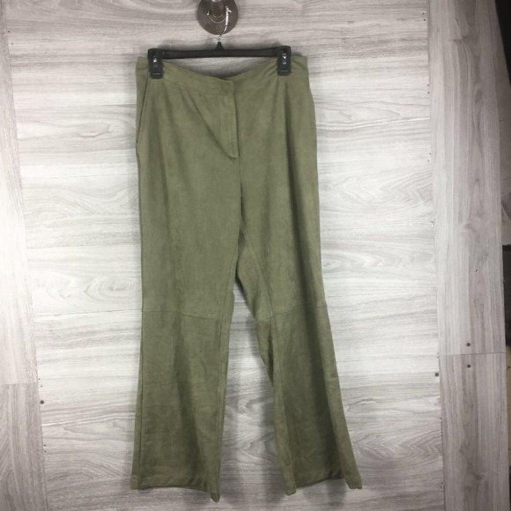 Religion We Live in Black Olive Velour flare legs size L